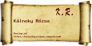 Kálnoky Rózsa névjegykártya