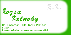 rozsa kalnoky business card